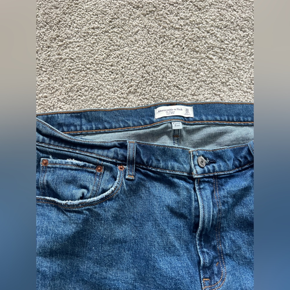 Abercrombie & Fitch Blue Wide Leg Jeans - Picture 5 of 6